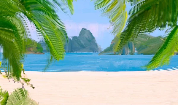 Красивий Тропічний Пляж Фоні — стокове фото