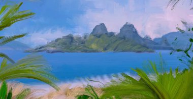 Arka planda güzel tropikal plaj