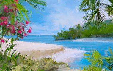 Arka planda güzel tropikal plaj