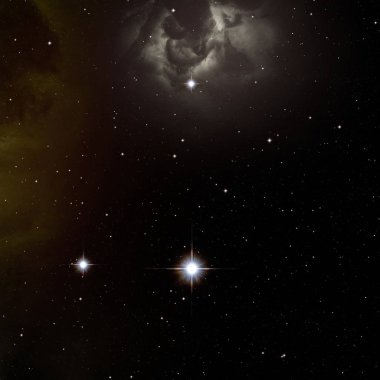 Evren yıldız ve gazla dolu. Uzak evren İllüstrasyon.  