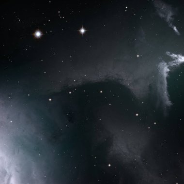 Evren yıldız ve gazla dolu. Uzak evren İllüstrasyon.  