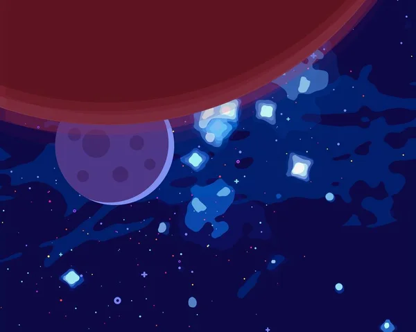 Illustration Cartoon Space Background Picture Deep Vast Space Stars Planets — Stock Photo, Image