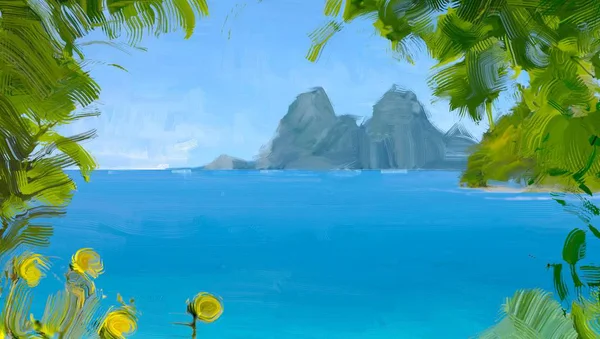 Mooi Tropisch Strand Achtergrond — Stockfoto