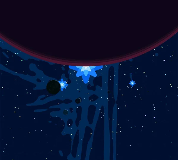 Ілюстрація Мультфільм Простору Фонового Зображення Глибокий Космос Зірки Планети Місяці — стокове фото