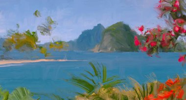 Arka planda güzel tropikal plaj