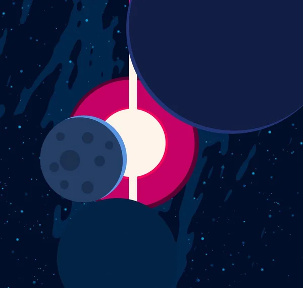 Illustration Tecknad Bild Djupt Interstellär Rymd Stjärnor Planeter Och Månar — Stockfoto