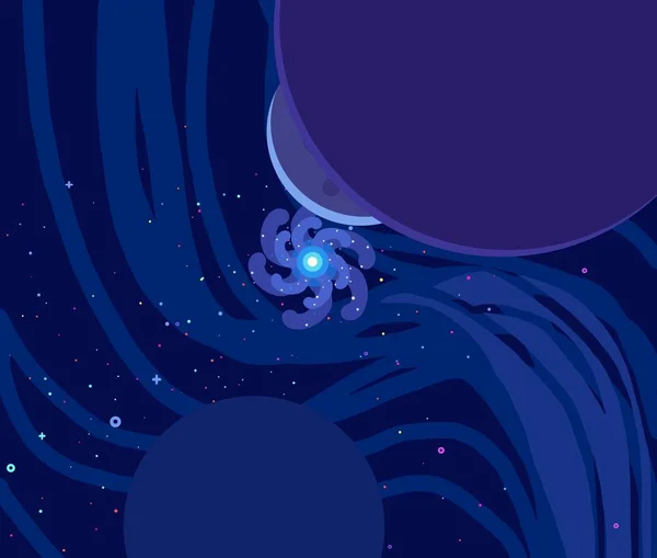 Ilustração Imagem Desenhos Animados Espaço Interestelar Profundo Estrelas Planetas Luas — Fotografia de Stock
