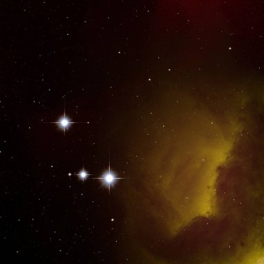 Evren yıldız ve gazla dolu. Uzak evren İllüstrasyon.  