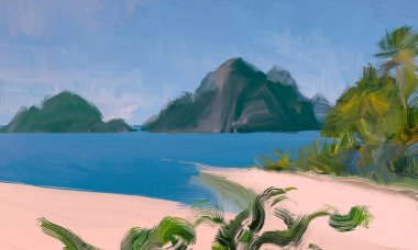 Arka planda güzel tropikal plaj