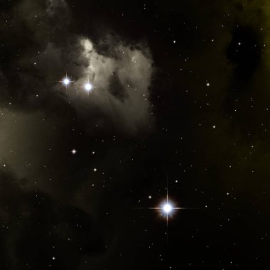 Evren yıldız ve gazla dolu. Uzak evren İllüstrasyon.  