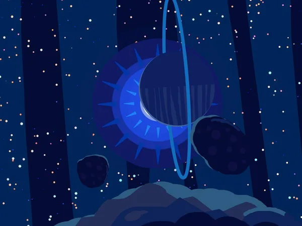 Abbildung Cartoon Space Hintergrundbild Tiefe Riesige Raum Sterne Planeten Und — Stockfoto
