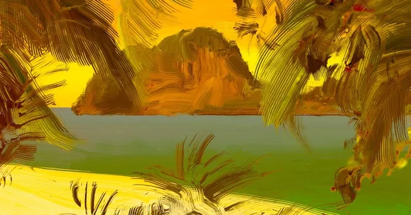 Herfst Achtergrond Met Palm Bladeren — Stockfoto