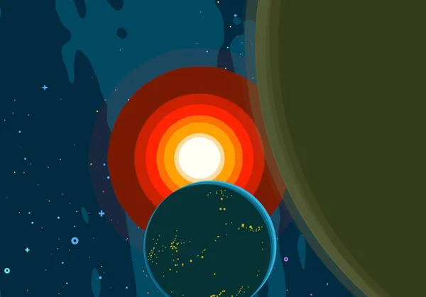 Illustration Tecknad Utrymme Bakgrundsbild Långt Ner Rymden Stjärnor Planeter Och — Stockfoto