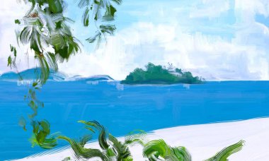 Arka planda güzel tropikal plaj