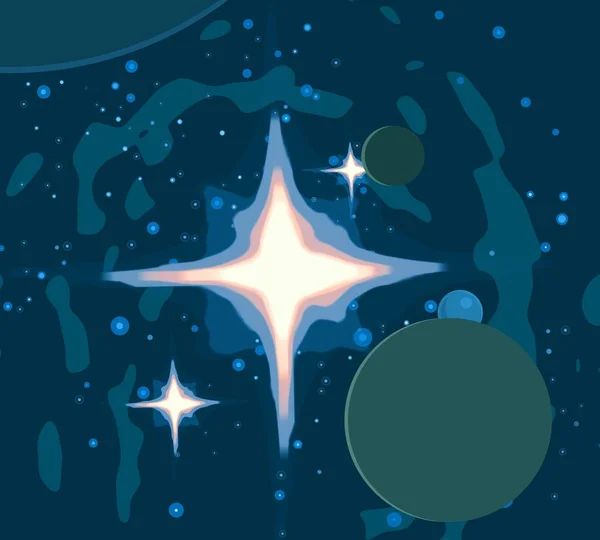 Иллюстрация Мультфильм Космического Фона Изображения Глубокое Огромное Пространство Звезды Планеты — стоковое фото