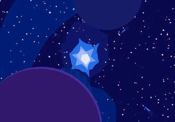 Çizim Çizgi Film Görüntüsü Derin Yıldızlar Arası Uzay Yıldızlar Gezegenler — Stok fotoğraf