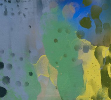 Soyut rastgele şekiller. 2D illüstrasyon arka planı. Düz beton duvarda sanatsal modern sanat kalıpları. Kabataslak boyalı yüzey. El yapımı fırça darbeleri. 