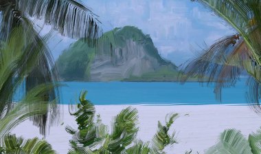 Arka planda güzel tropikal plaj