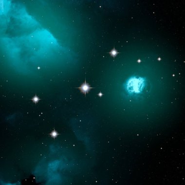 Derin uzay yıldız alanı. Evren yıldızlarla ve gazla dolu. çok uzak bir evren çizimi. 