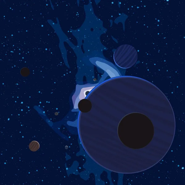 Illustratie Cartoon Ruimte Achtergrondafbeelding Diepe Uitgestrekte Ruimte Sterren Planeten Manen — Stockfoto
