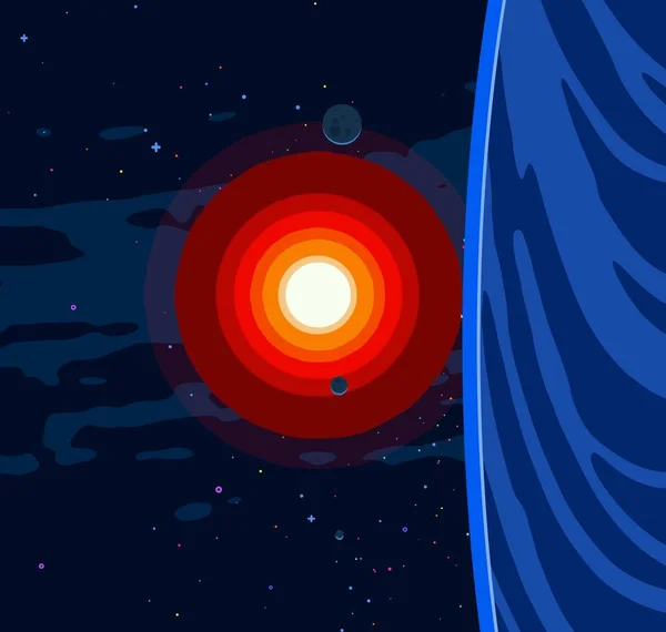 Illustration Tecknad Utrymme Bakgrundsbild Långt Ner Rymden Stjärnor Planeter Och — Stockfoto