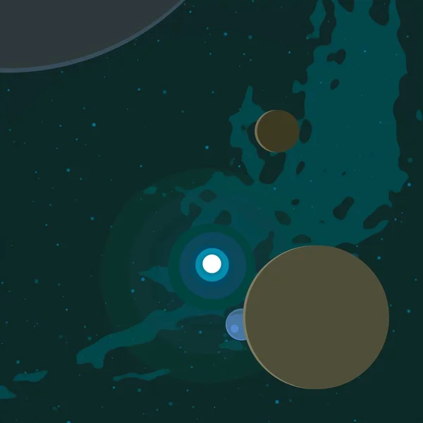 Illustration Tecknad Utrymme Bakgrundsbild Långt Ner Rymden Stjärnor Planeter Och — Stockfoto
