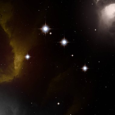 Derin uzay yıldız alanı. Evren yıldızlarla ve gazla dolu. çok uzak bir evren çizimi. 