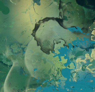 Metin için yeri olan boya lekeleriyle soyut arkaplan  