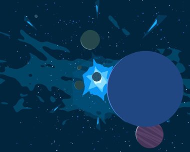 uzay figürleri ile güzel cosmos arka plan