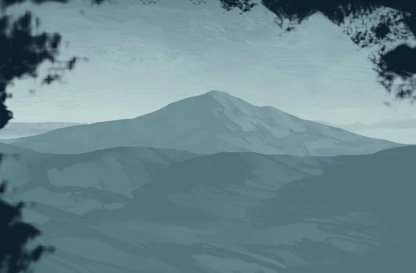 Ілюстрація Гори Шотландія Цифрове Мистецтво Живопису Ручний Малюнок — стокове фото