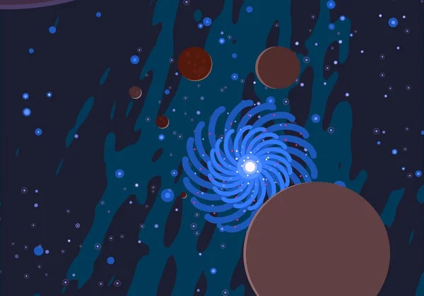 Ilustracja Obraz Kreskówki Głęboka Przestrzeń Międzygwiezdna Gwiazdy Planety Księżyce Różne — Zdjęcie stockowe
