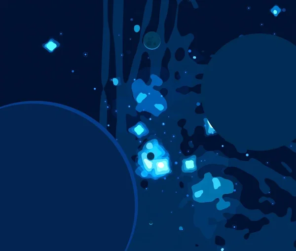 Иллюстрация Карикатура Глубокое Межзвездное Пространство Звезды Планеты Луны Различные Научно — стоковое фото