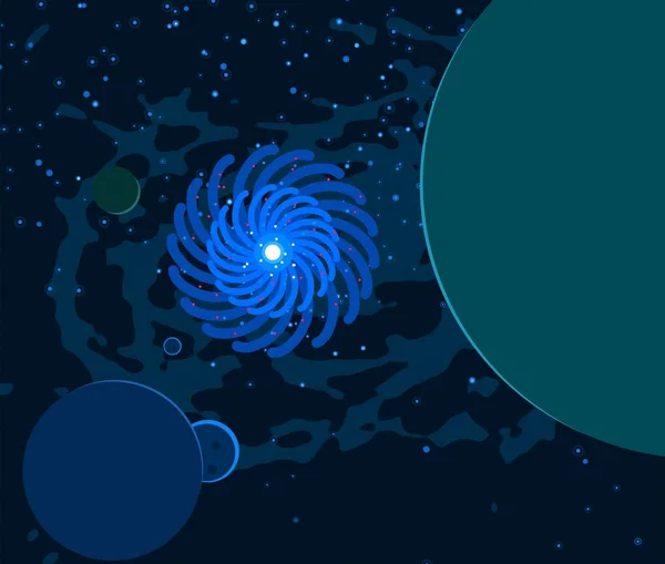Иллюстрация Карикатура Глубокое Межзвездное Пространство Звезды Планеты Луны Различные Научно — стоковое фото