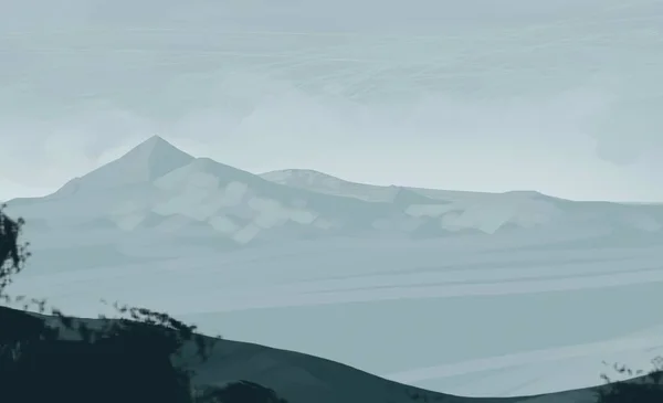 Illustration Mountains Scotland Digital Painting Art Hand Made Drawing — Stock Photo, Image