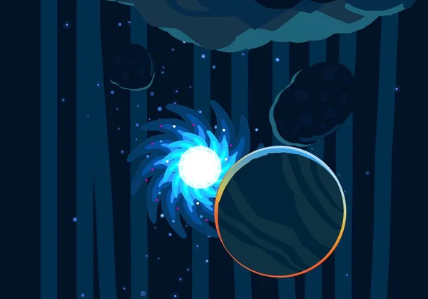 Abbildung Cartoon Bild Tiefer Interstellarer Raum Sterne Planeten Und Monde — Stockfoto
