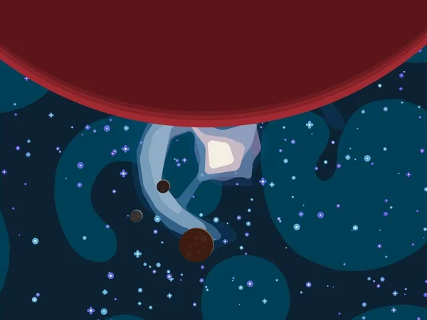 Illustration Image Bande Dessinée Profond Espace Interstellaire Étoiles Planètes Lunes — Photo