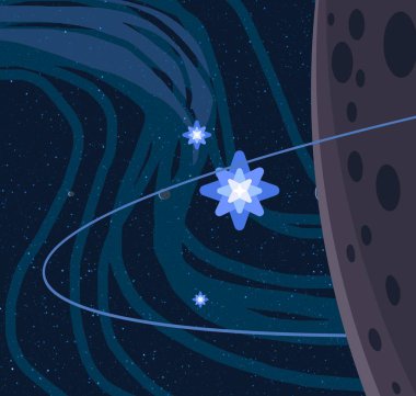 uzay figürleri ile güzel cosmos arka plan