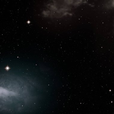 Derin uzay yıldız alanı. Evren yıldızlarla ve gazla dolu. çok uzak bir evren çizimi. 