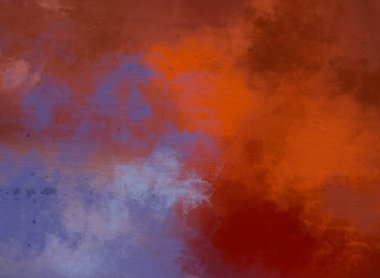 2d illüstrasyon. Beton düz duvar grafitisi. Modern sanat tarzı. Çok renkli şekil ler ve desenler. El yapımı sprey resimleri. Boyalı pürüzlü yüzey. Fırça darbeleri. 