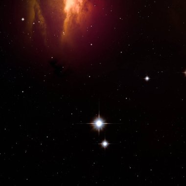 Derin uzay yıldız alanı. Evren yıldızlarla ve gazla dolu. çok uzak bir evren çizimi. 