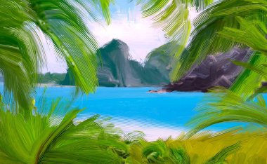 Arka planda güzel tropikal plaj