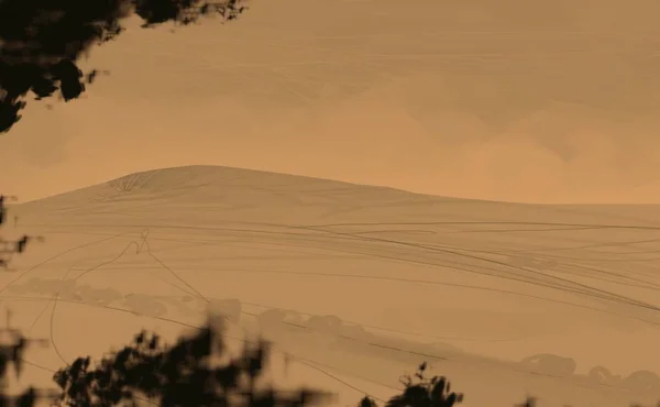 Illustration Des Montagnes Sauvages Art Numérique Peinture Numérique Main — Photo