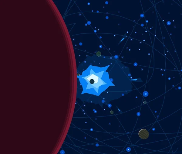 Ілюстрація Мультяшний Стиль Малювання Глибокий Міжзоряний Простір Зірки Планети Супутники — стокове фото