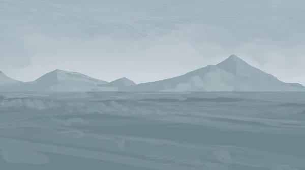 2d illustration. Mountains Scotland. Digital painting art. Hand made drawing.