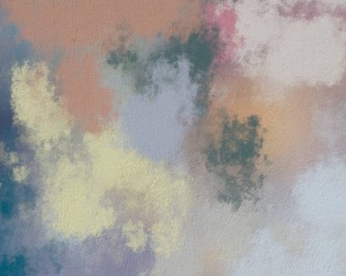 Beton üzerine soyut boyama. 2d illüstrasyon. Düz yüzeye boyanmış çeşitli renkli desenler.