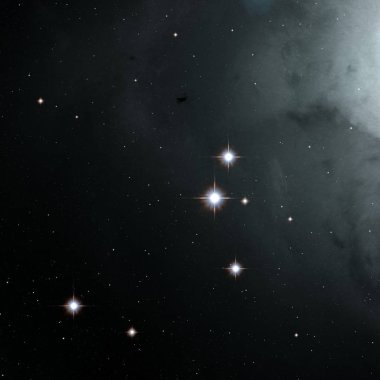 Derin uzay yıldız alanı. Evren yıldızlarla ve gazla dolu. çok uzak bir evren çizimi. 