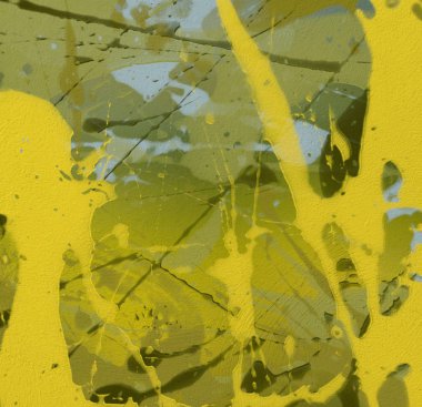 Soyut rastgele şekiller. 2D illüstrasyon arka planı. Düz beton duvarda sanatsal modern sanat kalıpları. Kabataslak boyalı yüzey. El yapımı fırça darbeleri.