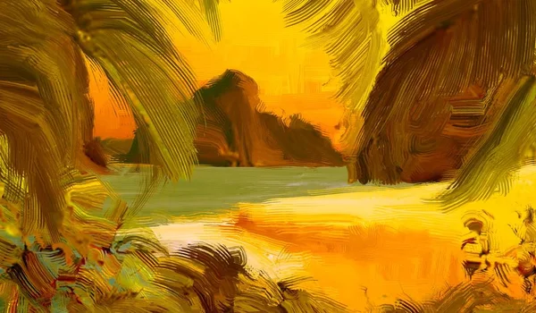 Тропічний Пляж Заході Сонця Фоні — стокове фото