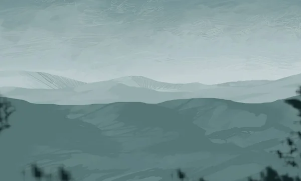 Εικονογράφηση Βουνά Σκωτία Ψηφιακή Ζωγραφική Τέχνης Χειροποίητη Κλήρωση — Φωτογραφία Αρχείου