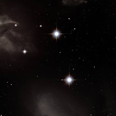 Derin uzay yıldız alanı. Evren yıldızlarla ve gazla dolu. çok uzak bir evren çizimi. 